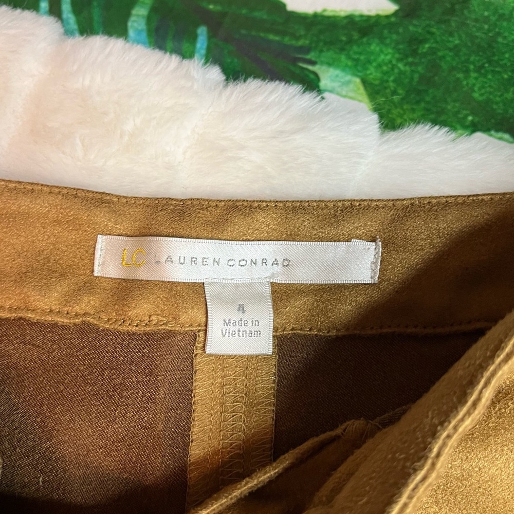 LC Lauren Conrad 4/27 Brown Faux Suede Lace Up Boho Casual Summer Fall Skirt - Picture 9 of 12